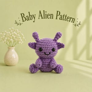 Cute Alien Amigurumi Pattern PDF, Crochet Alien Toy Pattern, Kawaii Space Plush, Easy Stuffed Alien, Sci-Fi Gift, DIY Plush, Toy Crochet pdf