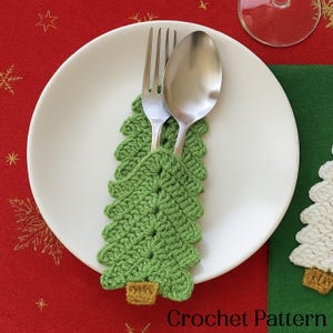 Portaposate a forma di albero di Natale all'uncinetto / Decorazioni fai da te per la tavola delle feste / Facile schema natalizio all'uncinetto / Schema all'uncinetto per albero di Natale