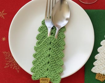 Rakiuty Decorazione Addobbi Tavolo Natalizio,Borse Portaposate Natalizie,Porta Coltello Forchetta di Natale,3 Pezzi