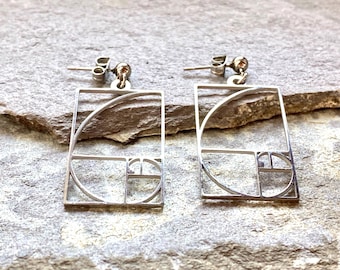 Orecchini Fibonacci Sezione Aurea - Gioielli Matematica In Acciaio Inox - Regalo Per Donne E Ragazze - 3
