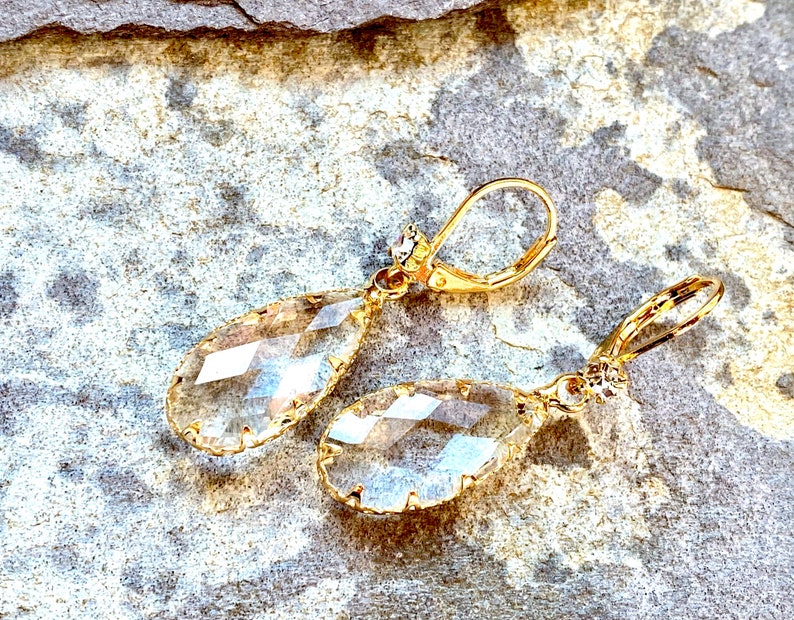 crystal magic gold plated fandom drop earrings dewdrop Earrings handmade elves jewelry zirkon faerie jewelry teardrop cosplay