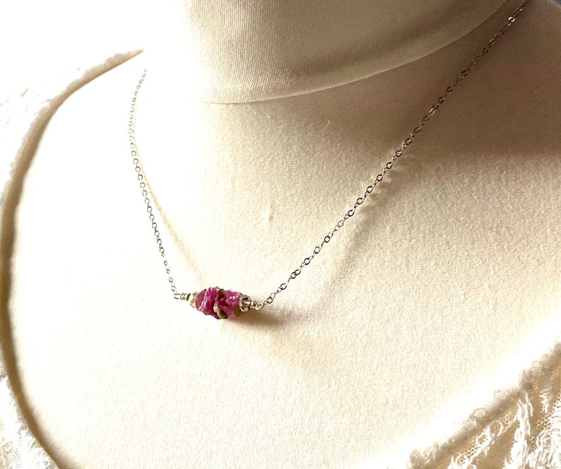 Ruby gemstone chips and sterling silver necklace, crystal pendant, spiritual jewelry, gifts for her, healing jewelry, handmade image 5