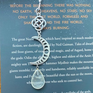 Bookmark with a celtic knot and a crescent moon, handmade bookmark, moon phase charm moonstone pendant bookmark, bookish gift, giftsunder20 image 3