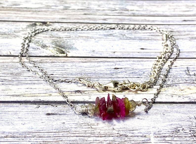 Ruby gemstone chips and sterling silver necklace, crystal pendant, spiritual jewelry, gifts for her, healing jewelry, handmade image 6
