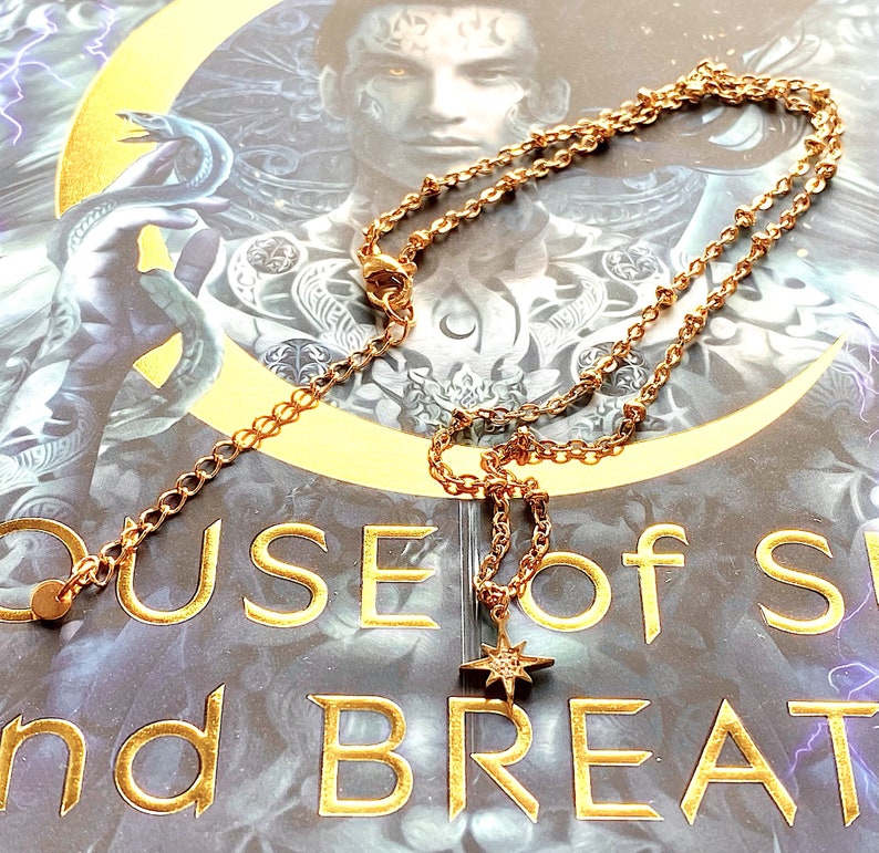 Crescent City necklace, Sky and Breath, Bryce Quinlan, Sarah J. Maas licensed, fantasy jewelry, cosplay jewelry, fandom jewelry, handmade image 9