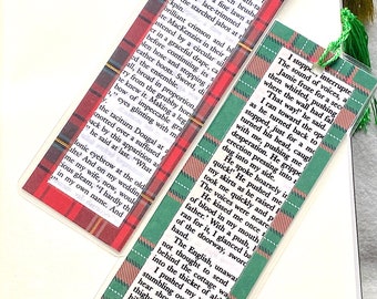 Outlander real book pages set of two handmade bookmarks, laminated bookmark, gifts for readers, handmade bookmark, bookish gift