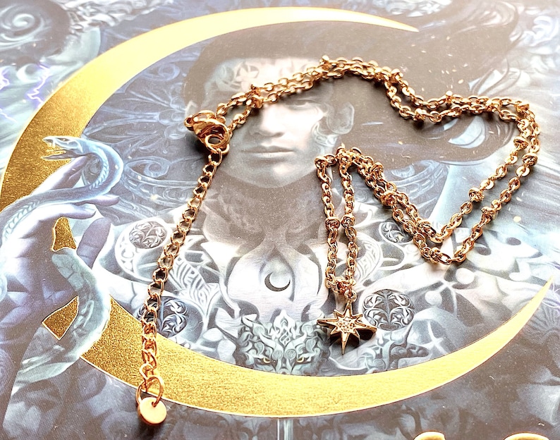 Crescent City necklace, Sky and Breath, Bryce Quinlan, Sarah J. Maas licensed, fantasy jewelry, cosplay jewelry, fandom jewelry, handmade image 10