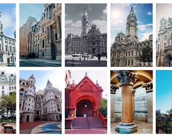 Ensemble de 10 photos de la ville de Philadelphie (bâtiment), photos d'auteur de la ville de Philadelphie, pas de cartes postales, 10 x 15 cm (4 x 6 po.)