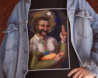 old painting styled tequila sunset graphic tee