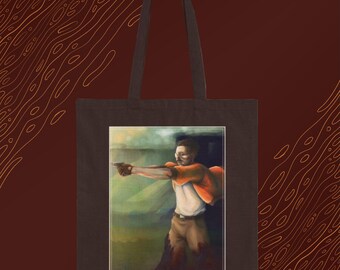 oil painting style game character illustration tote back