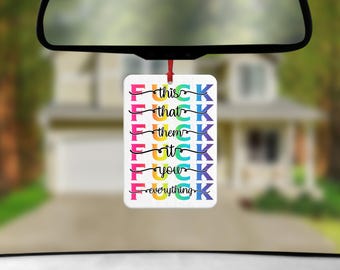 Funny Swear Word Air Freshener - Double Sided Felt Car Accessory