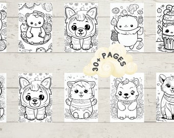 30+ Kawaii Coloring Pages for Kids and Adults Printable Cute and Easy Coloring Books PDF