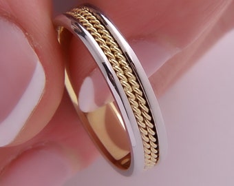trouwring, verlovingsring, ring, gouden ring, handgemaakte ring, gevlochten ring, gedraaide ring