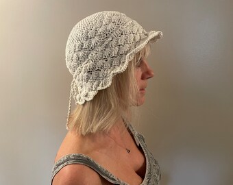 Summer hat, crochet, romantic summer hat