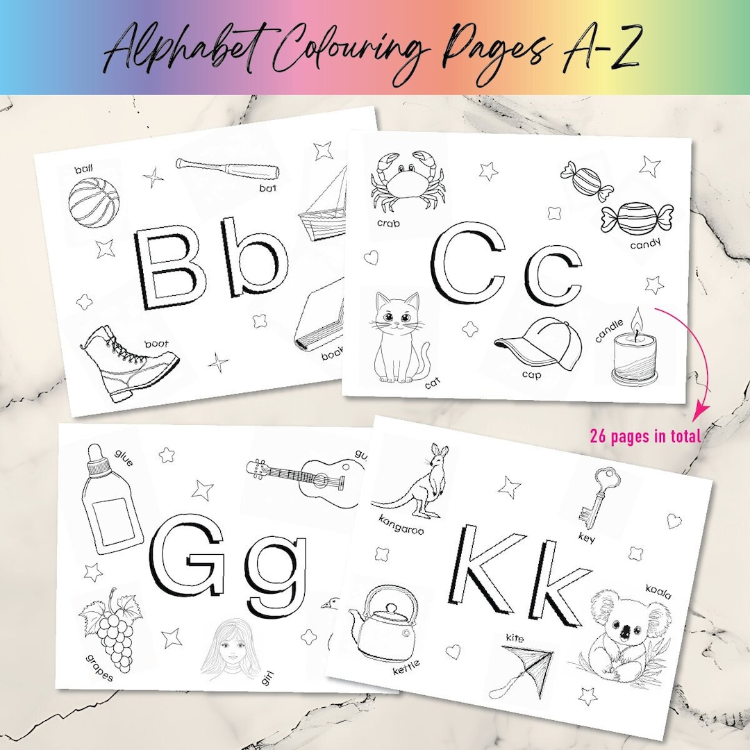26 Printable Alphabet Coloring Pages Worksheets for Kids: Preschool