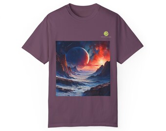 Alien Planet Landscape Cotton T-Shirt Galaxy Colony