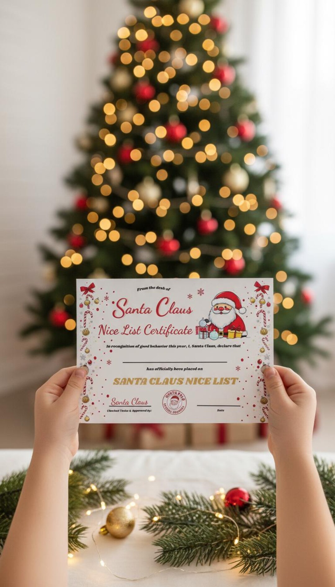 Santa Nice List Certificate • Printable Christmas Certificate • Santa ...