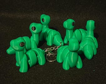 Portachiavi Brontosauro Fidget stampato in 3D - Fidget stampato in 3D - Animale stampato in 3D - Portachiavi stampato in 3D