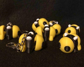 Llavero de abeja antiestrés impreso en 3D - Animal antiestrés impreso en 3D - Llavero impreso en 3D