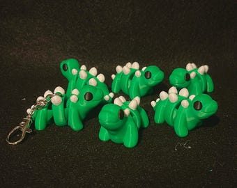 Portachiavi Fidget Stegosaurus stampato in 3D - Fidget stampato in 3D - Animale stampato in 3D - Portachiavi stampato in 3D