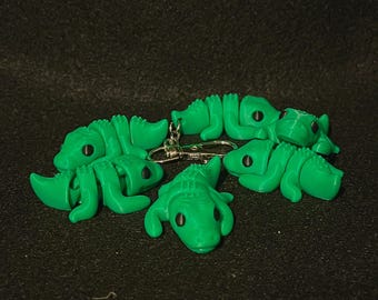 Portachiavi a forma di coccodrillo Fidget stampato in 3D - Fidget stampato in 3D - Animale stampato in 3D - Portachiavi stampato in 3D