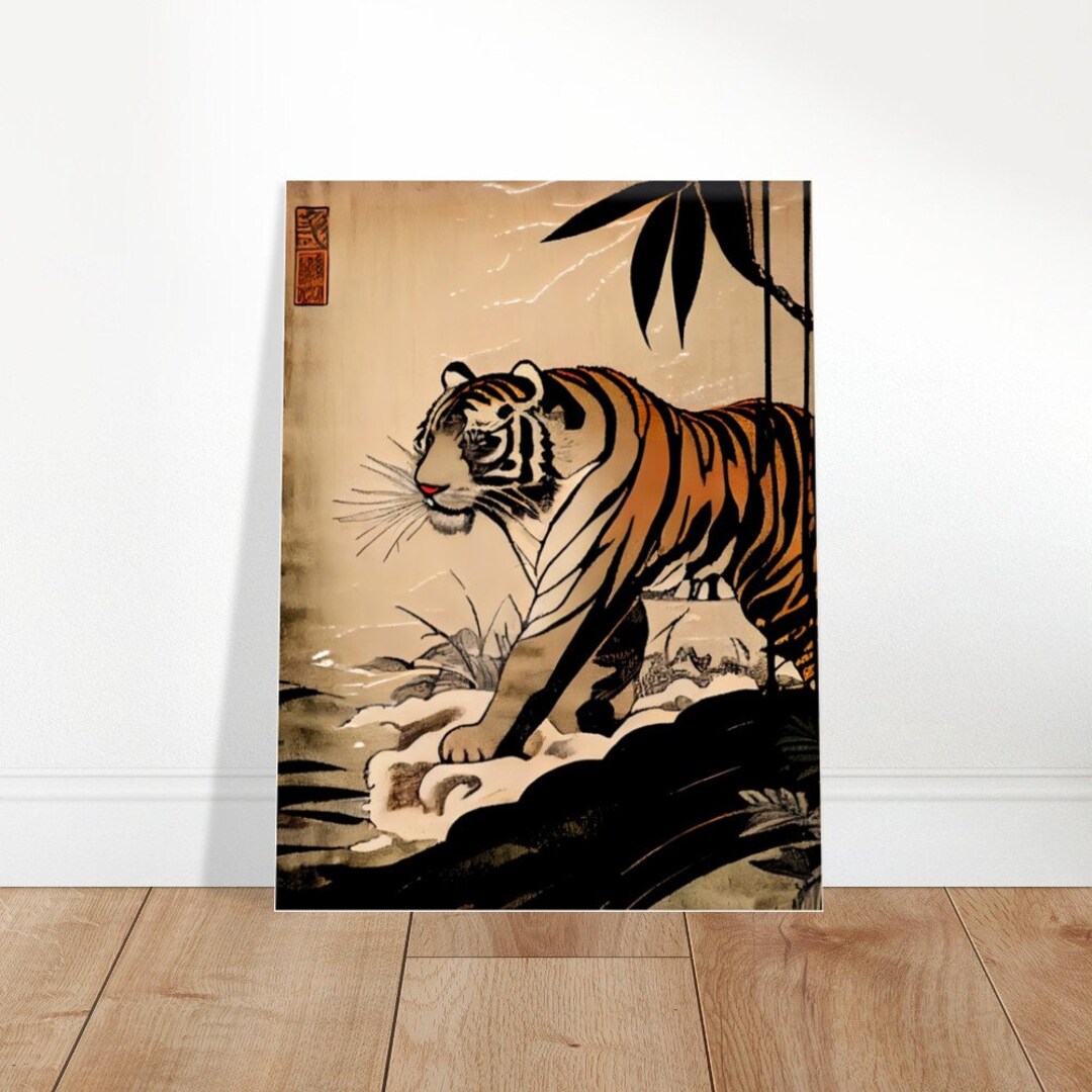 Japanese Tiger Poster Animal Poster Tiger Art Print Tiger Wall Art ...