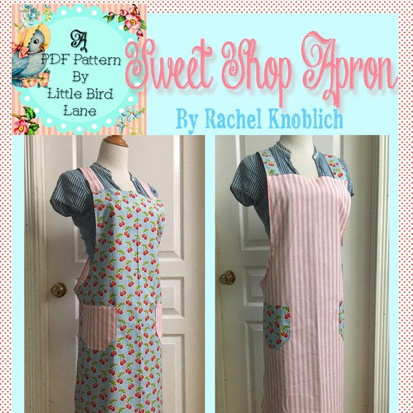 Instant Download the Sweet Shop Apron a Vintage Feedsack Style Crossback Apron
