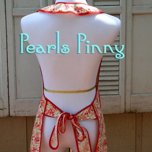 Instant Download Pearls Pinny a Vintage Feedsack Style Kitchen Apron Pattern PDF Easy to Sew image 5