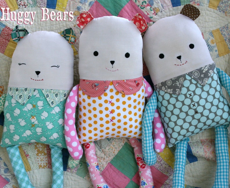 Instant Download Huggy Bears Pattern for 16 or 18 Plush Bear Toy Doll DIY Sewing Tutorial image 3