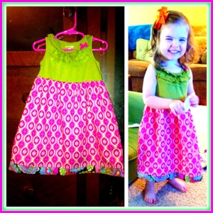 Instant Download PDF Sewing Pattern Tutorial DIY Sweet Tee Dress T-shirt or Tank Dress 12 Mo. To 6 image 4