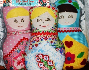 Instant Download Treasury Item The Fat Quarter Matryoshka Doll PDF Sewing Pattern DIY Tutorial Little Bird Lane EASY