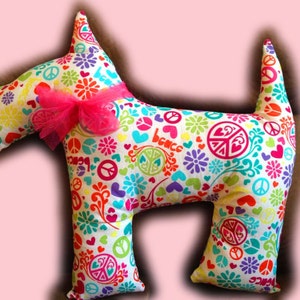 Instant Download 1/2 Yard Scotties Scotty Dog Plush Pattern Pillow DIY Sewing Tutorial image 1
