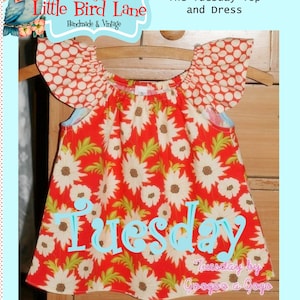 Instant Download The Tuesday Top and Dress PDF Sewing Pattern DIY Tutorial Little Bird Lane Size 1 to Size 6