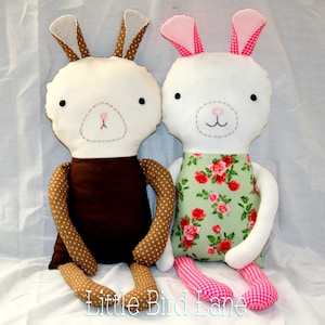 Instant Download Bunny Rabbit Rag Doll 17 Inch Tall DIY Sewing Tutorial