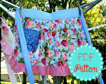 Instant Download Cowgirl Cutie Half Apron Pattern PDF Easy to Sew Kitchen Vintage Market