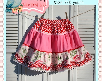 Instant Download The Lulu Ruffle Skirt DIY Tutorial PDF Pattern Ebook Little Bird Lane Sizes 1-7/8