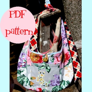 Descarga instantánea en PDF Patrón de costura para bolso de mano del mercado de pulgas de París Tutorial de bricolaje Bolso fácil y rápido de hacer