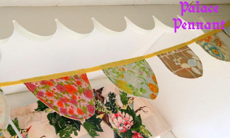 Little Bird Lane Palace Pennant Banner Bunting Instant Download PDF Pattern Tutorial For 3 Three Fabric Flag Bunting image 3