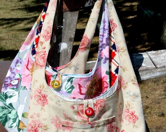 Instant Download PDF The Paris Flea Market Tote Bag Sewing Pattern DIY Tutorial EASY and Quick to Make Purse