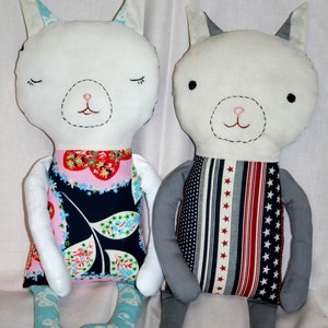 Descarga instantánea Kitty Cat Rag Doll 17 pulgadas de alto tutorial de costura DIY imagen 4