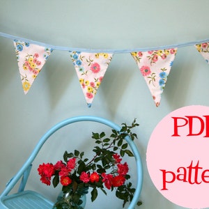 Little Bird Lane Palace Pennant Banner Bunting Instant Download PDF Pattern Tutorial For 3 Three Fabric Flag Bunting image 4