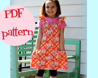 Instant Download The Playday Frock Dress PDF Sewing Pattern DIY Tutorial Little Bird Lane Size 1/2 to Size 5/ 6