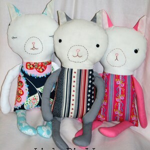 Descarga instantánea Kitty Cat Rag Doll 17 pulgadas de alto tutorial de costura DIY imagen 3