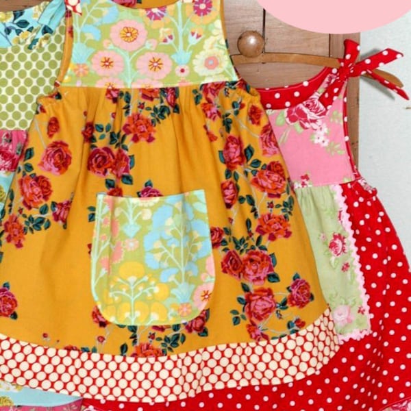 The Emie Dress Instant Download PDF Pattern DIY Tutorial Girls Toddler Size 1-6 Little Bird Lane EASY