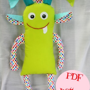 Instant Download Eek the Alien Pattern for 16&quot; Plush Alien Monster Toy Doll DIY Sewing Tutorial