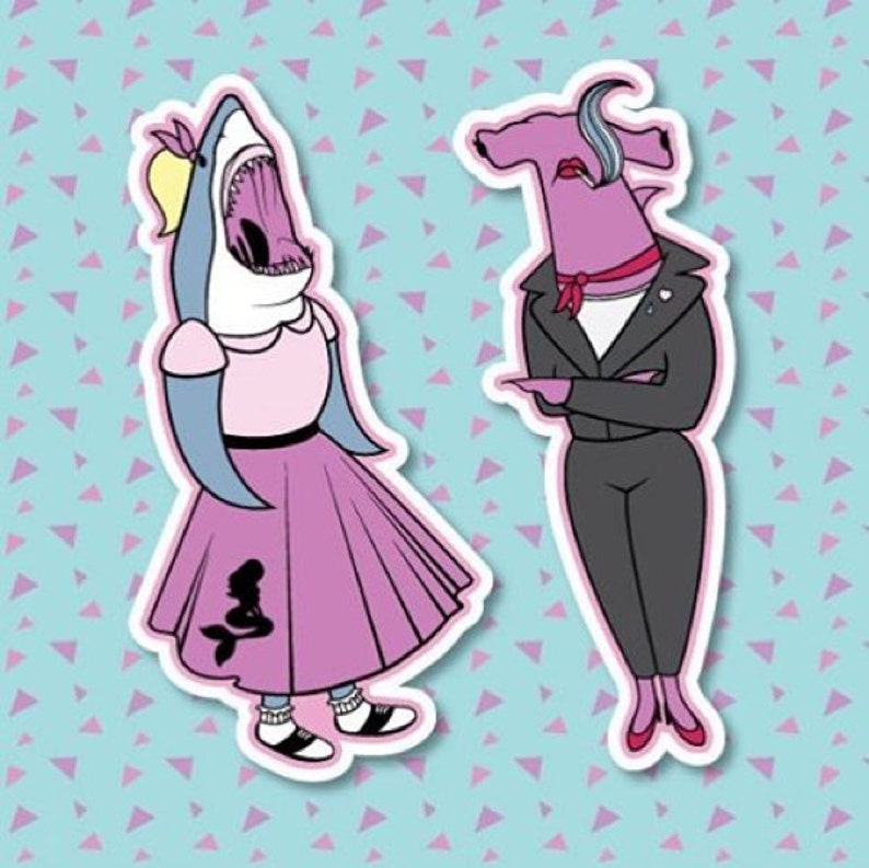Shark Girls Vinyl Bumper Sticker Pack
