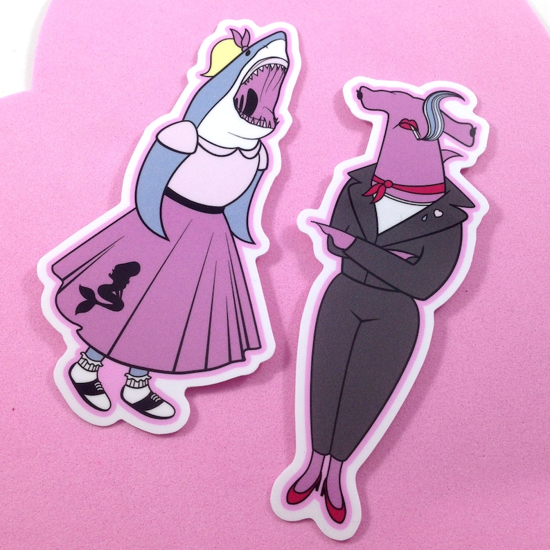 Shark Girls Vinyl Bumper Sticker Pack