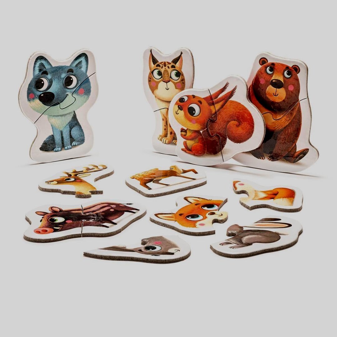 Puzzlika 3-in-1 „Meine Lieblingstiere“ Puzzle – Hochwertiges Entwicklungspuzzle Für Kleinkinder Ab 3 Jahren – 41x19x6 Cm Box