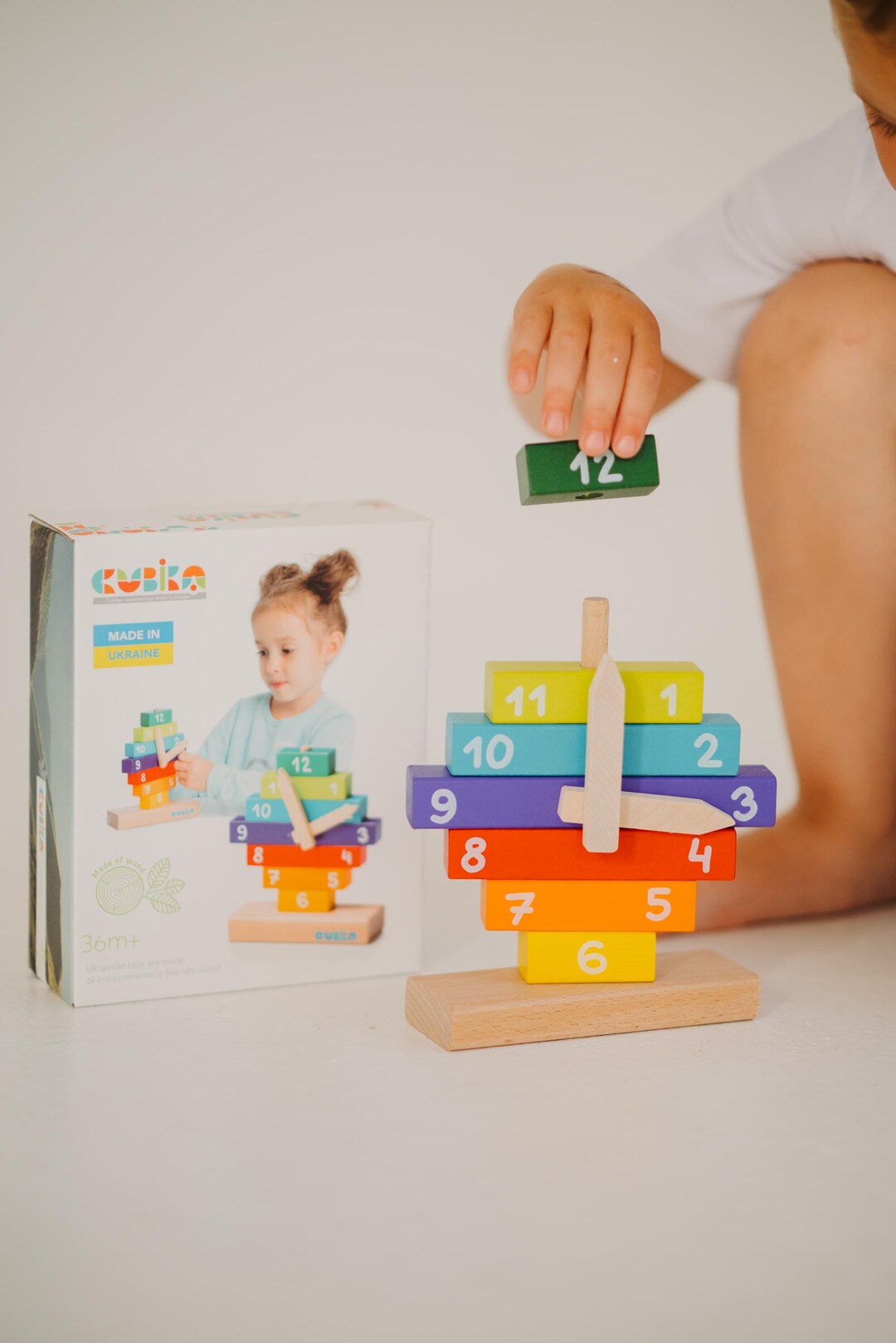 Wooden Educational Clock for Kids | Montessori Number Puzzle | Learning ...