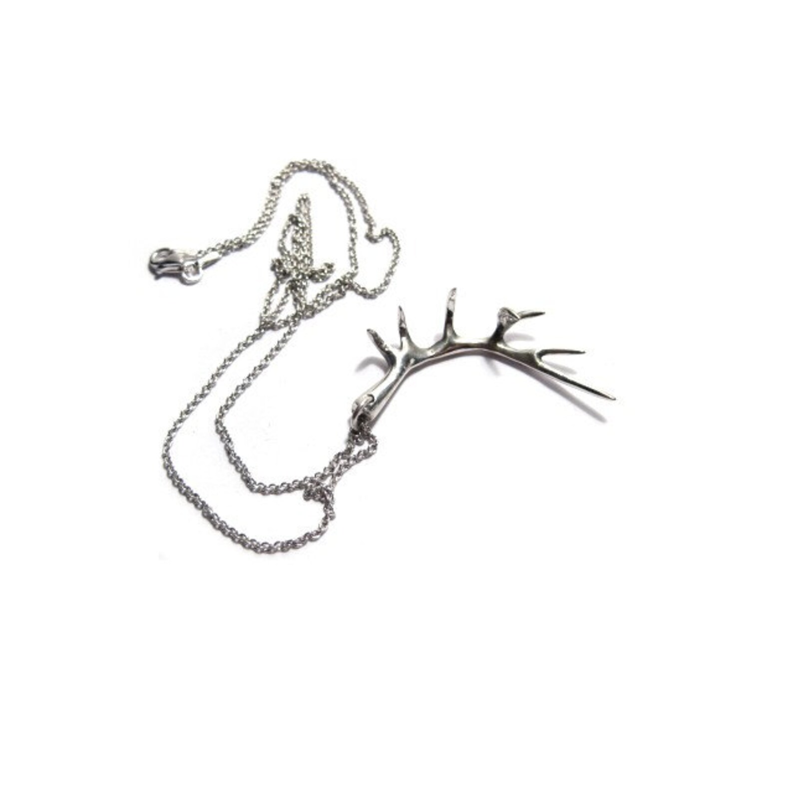 Antler Fan Earring - Silver